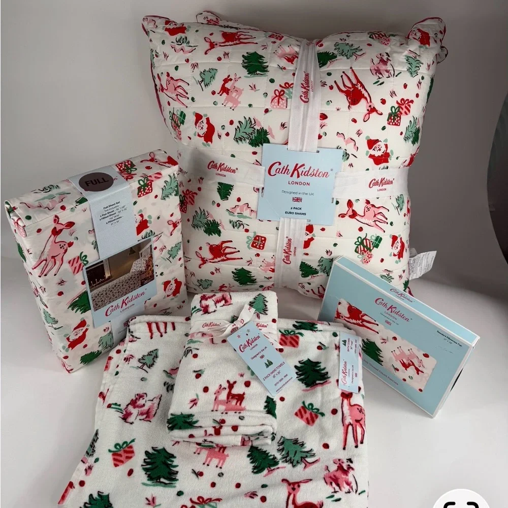 Cath Kidston Ditsy Deer Pink 12 PC Christmas Bundle ~ Precious NWT ~ Full